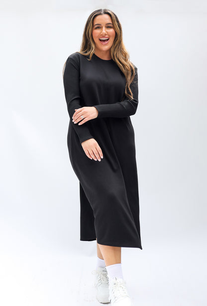 Scuba Wide Rib Swing Dress