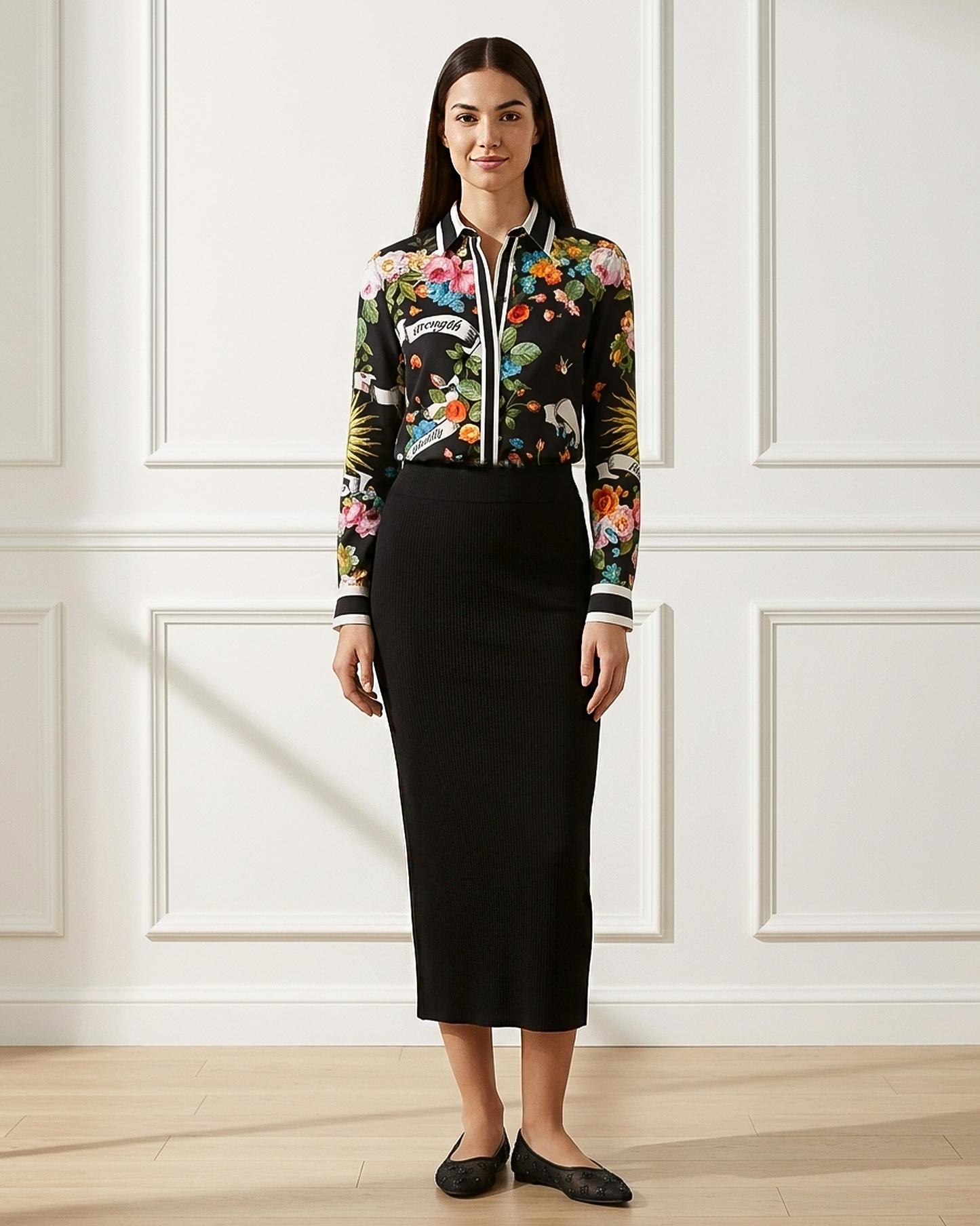 Jersey Midi Pencil Skirt